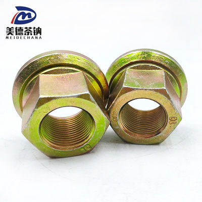 Rueda trasera de acero Hexagonal Flange Soldadura Autobloqueador de tuercas con revestimiento galvanizado