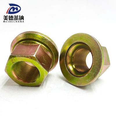 Rueda trasera de acero Hexagonal Flange Soldadura Autobloqueador de tuercas con revestimiento galvanizado