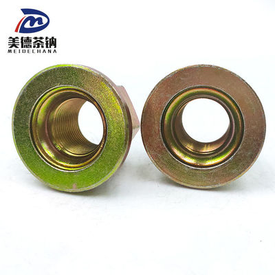 Rueda trasera de acero Hexagonal Flange Soldadura Autobloqueador de tuercas con revestimiento galvanizado