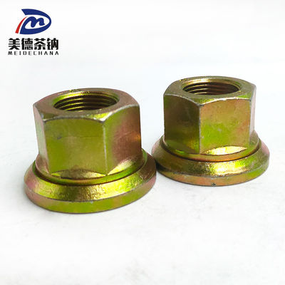 Rueda trasera de acero Hexagonal Flange Soldadura Autobloqueador de tuercas con revestimiento galvanizado